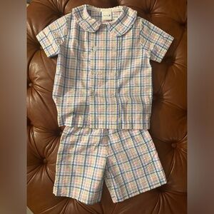 The Bailey Boys Blythe sear sucker short set- 2T